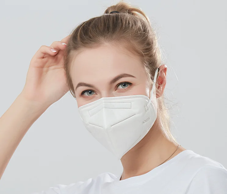 
Wholesale white c-shaped 5 layers KN95 disposable earloop face masks respirator manufacturer 