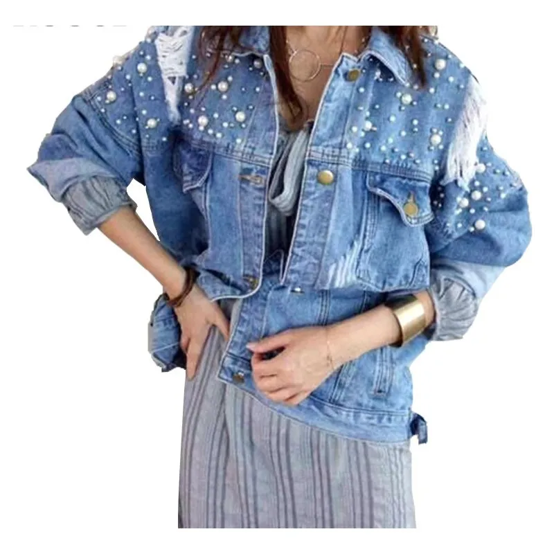 cute ripped jean jacket