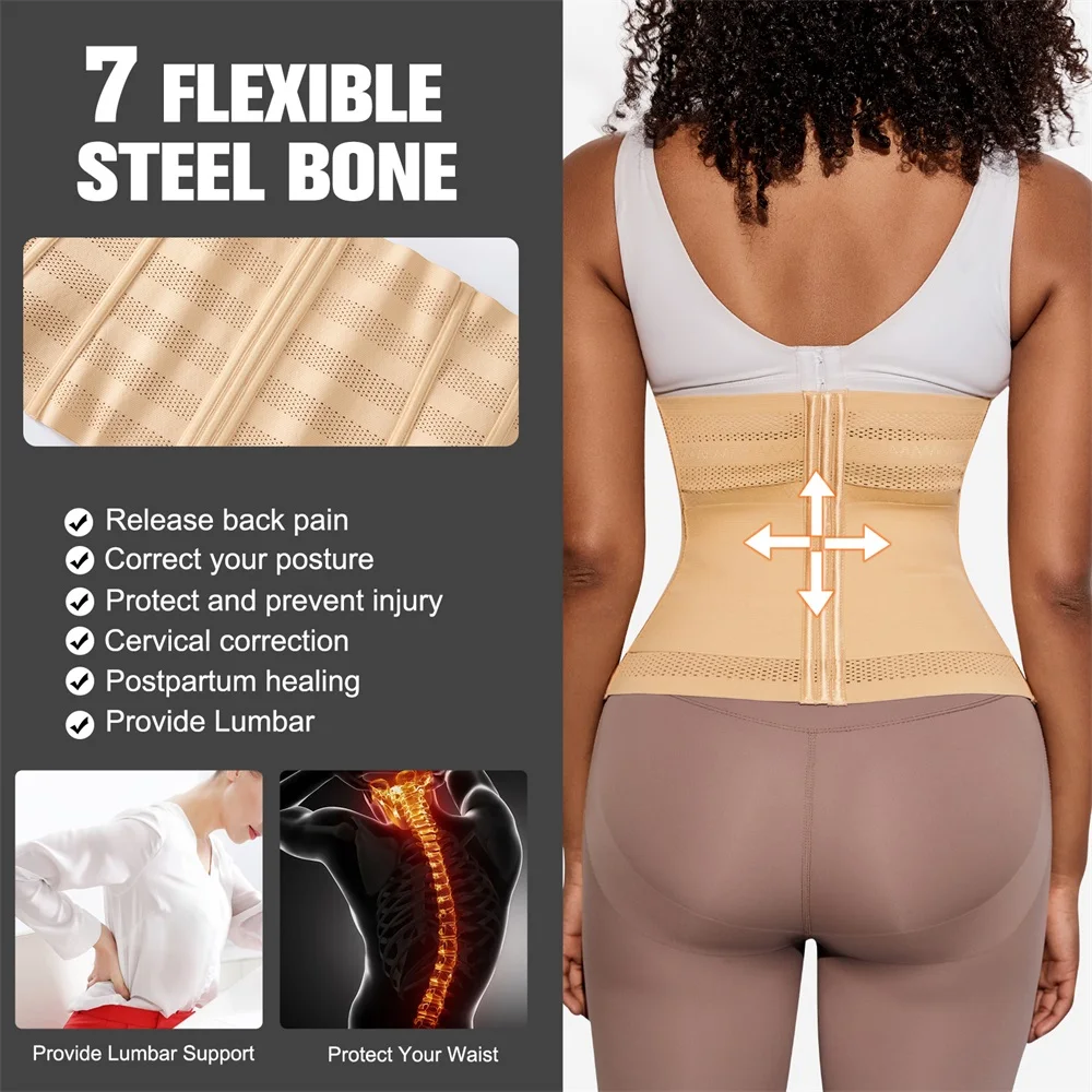 Double Belt Waist Cinchers Women Full Body Mesh Trimmer Wrap Corset Waist Trainer Shaperwear Tummy Control Shaper for Women factory