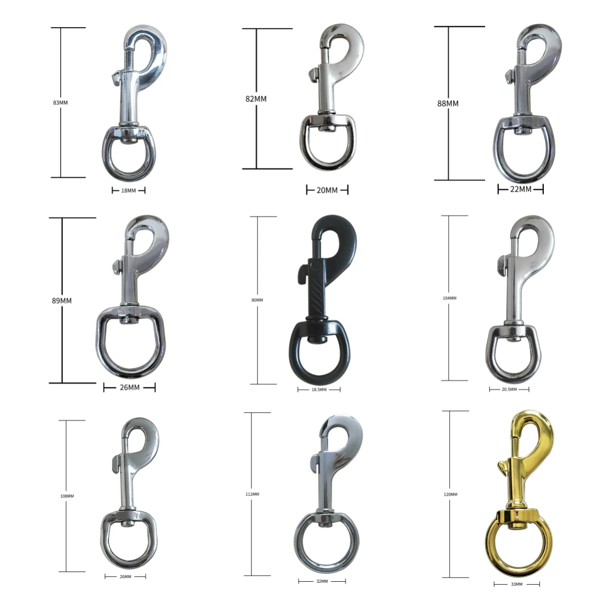 Custom Dog Lead Clips Snap Hook Metal Pet Leash Buckle For Dog Leash