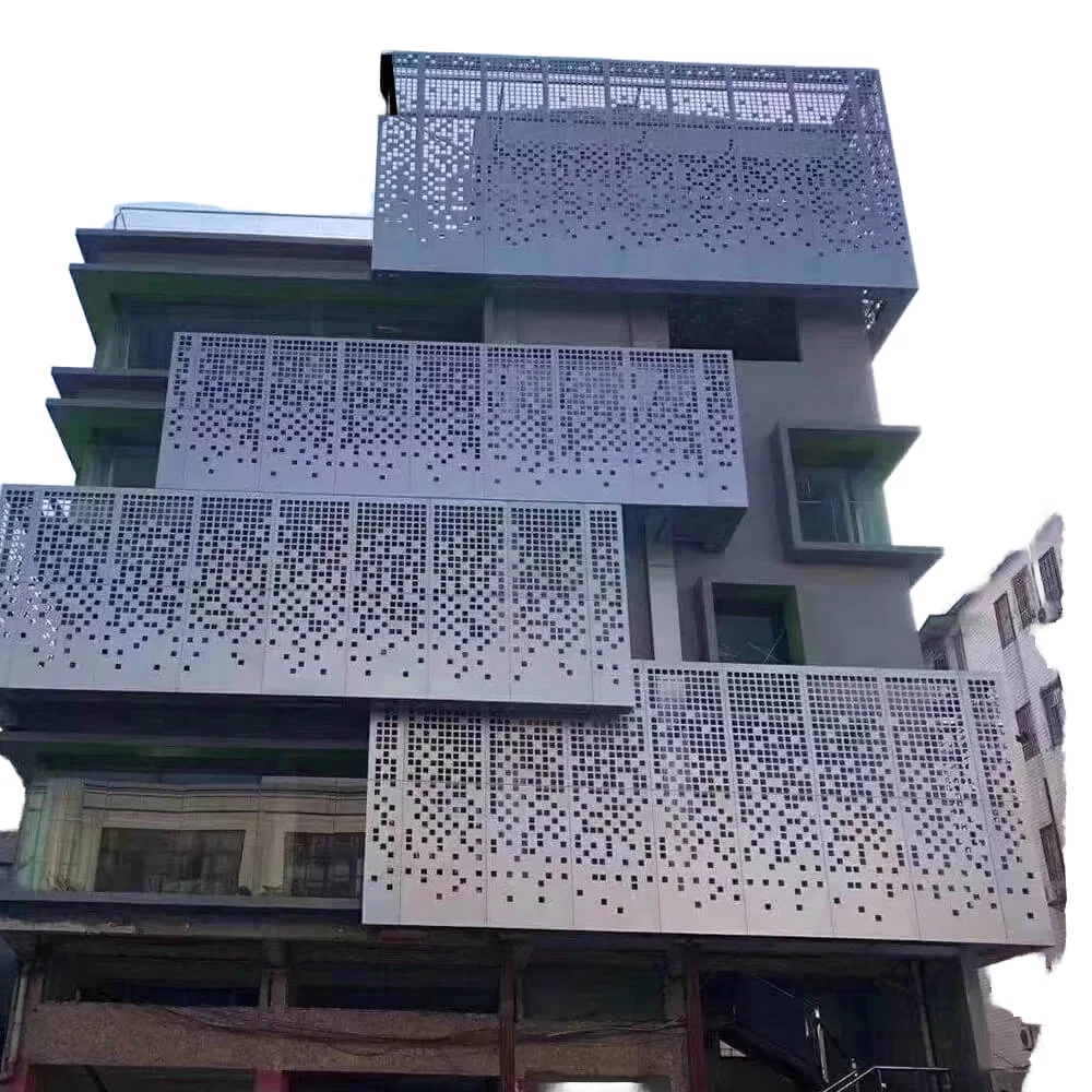 Steel Stainless Steel Decorative Metal Sheets Perforated Patterned Openings Curtain Wall Screen Decoration Welding Available