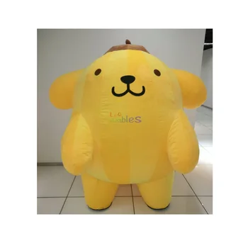 Walking Inflatable Moving Cartoon Mascot Dog Costume Pom Pom Purin Dog Cartoon Character Mascot Costume
