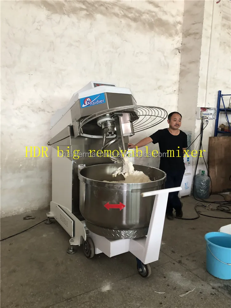 Spiral mixer 150kg 200kg commercial bread dough mixer removable bowl with lifting Alibaba