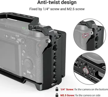 Smallrig Cage With Silicone Handgrip & Cold Shoe for Sony A6100, A6300, A6400 -3164 detail image