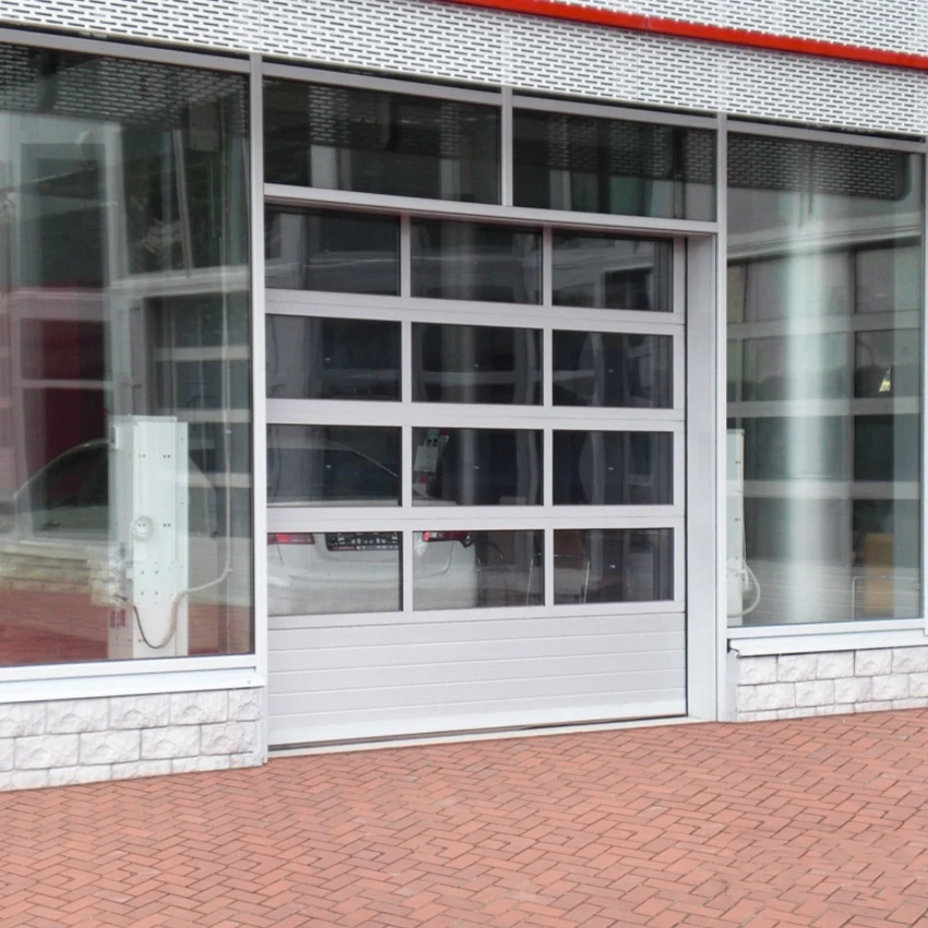 Doorhan Automatic Vertical Sliding Sectional Garage Door With Pedestrian Door and Windows Kit
