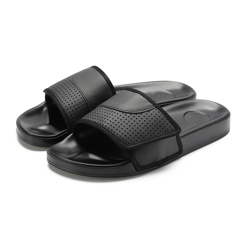 Henghao Non-Slip 3d Slide Slippers Your Own Design Genuine Leather Slide Slippers Letter Printed Slides Slippers Factory Price