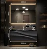 110Nature Marble Countertop & Ceramic Sink+Mirror