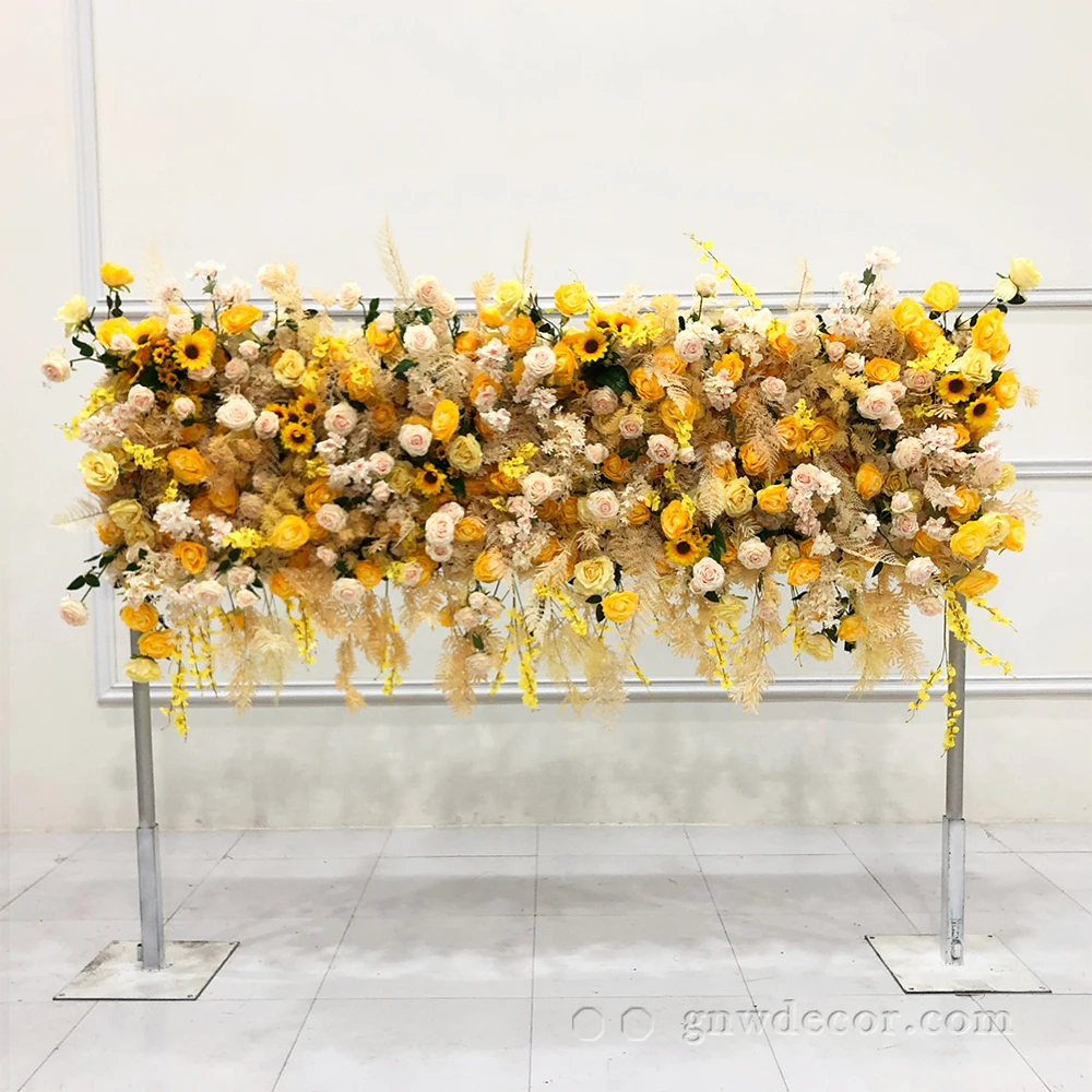GNW романтические бледно-желтые розы Искусственные Свадебные украшения Превосходное качество шелковые декоративные розы фоновая стена