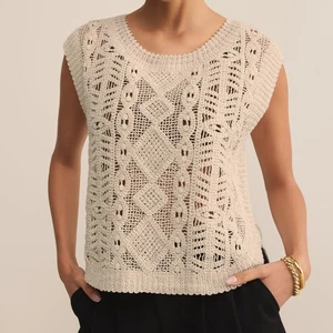 Wisrise Fashion Factory Custom High Quality Women's Lightweight Crew Neck Relaxed Fit Sleeveless Crochet Sweater Top