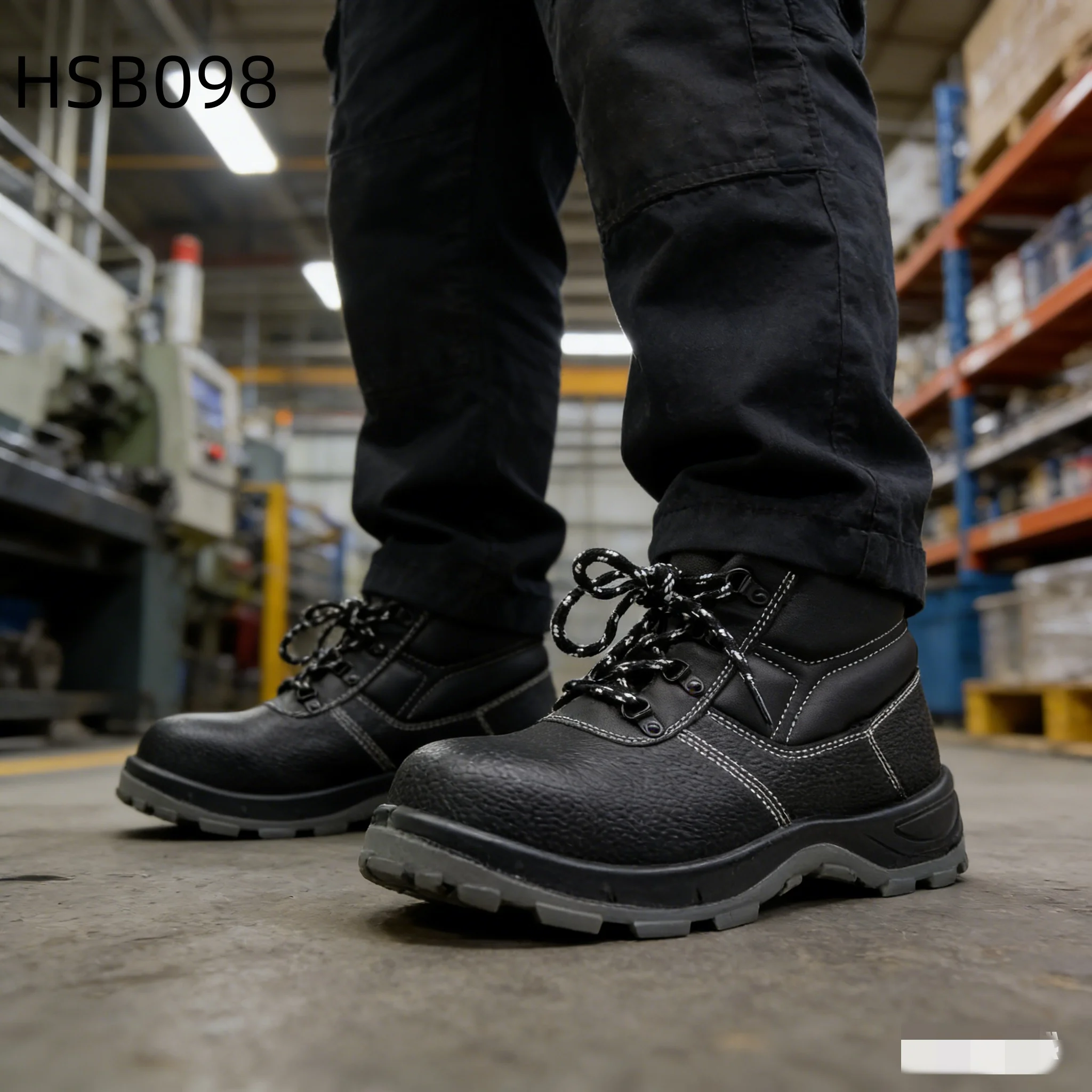 HY, Stahlwerk Startch-beständige geprägte Leder-Sicherheitsstiefel für Brückenbau – robuste Schutz-Arbeitsschuhe HSB098