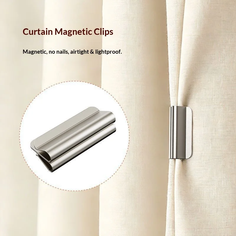 Magnetic Blackout Curtain Clips - No-nail, No-sew, $200
