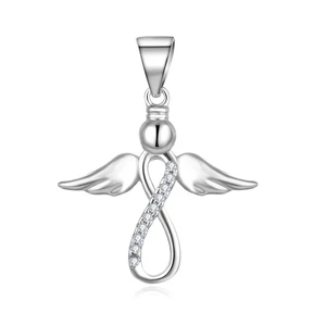 POLIVA Wholesale Zircon Rhodium & Gold Plated Sterling Silver 925 Charm Angel Pendant for Women Gift
