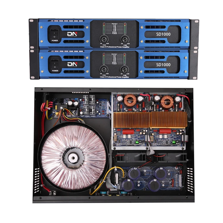 2 Two Channel 2x1000w Class d Speakers Stereo Professional Power Audio Rack 2u Emplifier Kawachi Amplifier