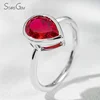 Rubí rojo sangre de laboratorio + oro blanco