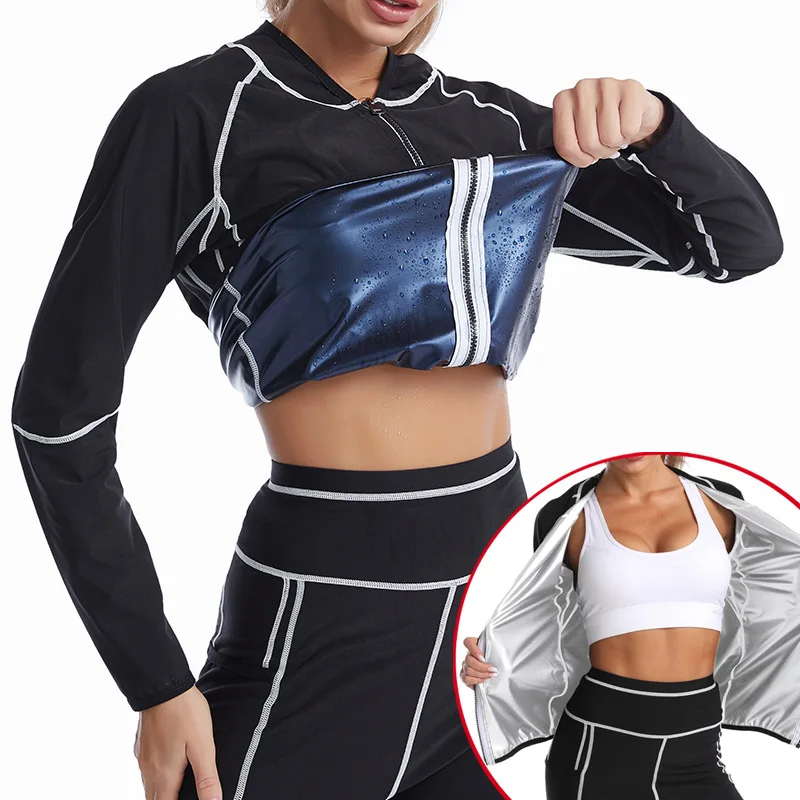 Sauna Suit for Women Sweat Set Workout Shapewear Long Sleeve Fat