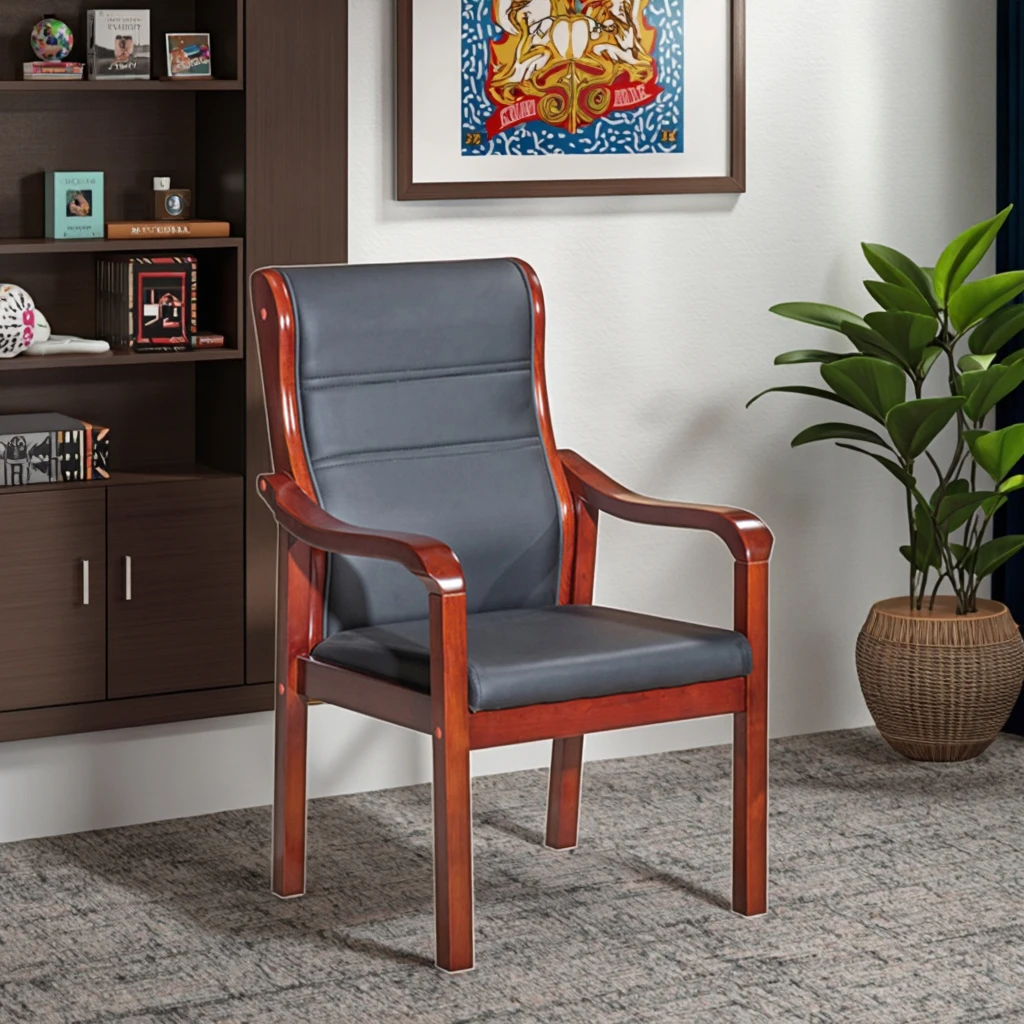Executive Leather Modern Comfortable Wooden Office Seat Computer Manager Leather Chairs Luxury Sillas De Oficina Customization