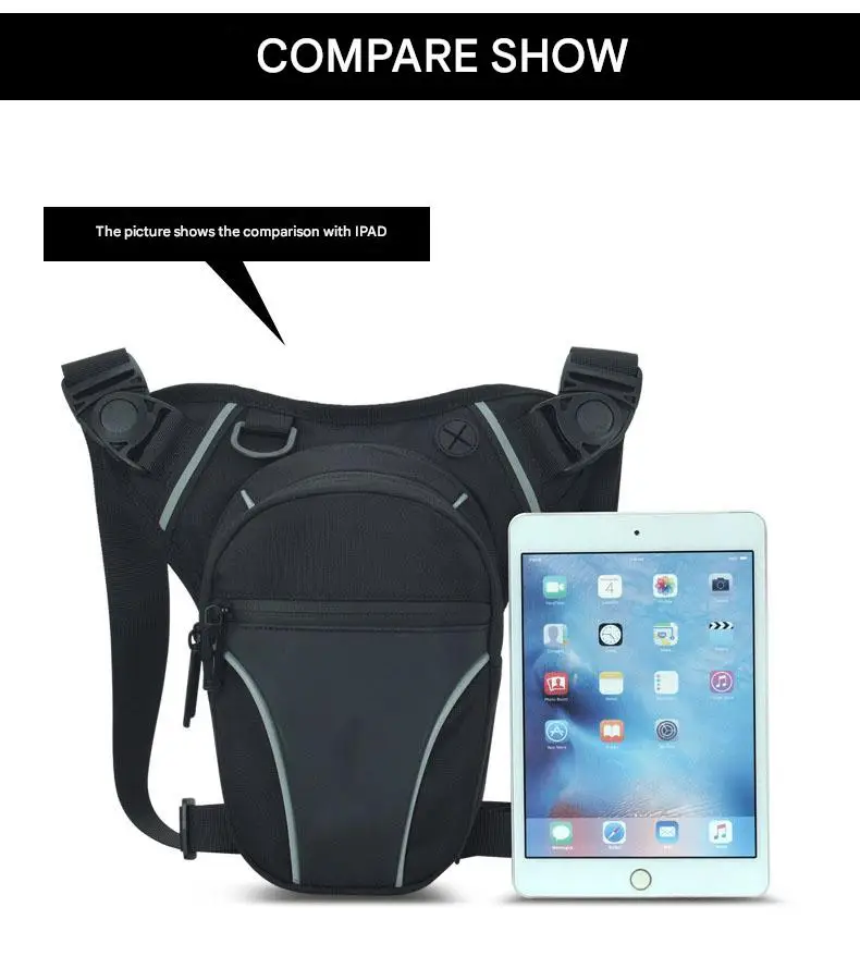 Multi-Function Outdoor Sports Chest Bag for Water-Repellent Motorcycle Luggage Saddlebags Leg Bag Mobile Phone Storage for