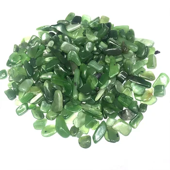 Bulk wholesale natural green jasper jade rough polishing crystal gravel tumbled stone for decoration