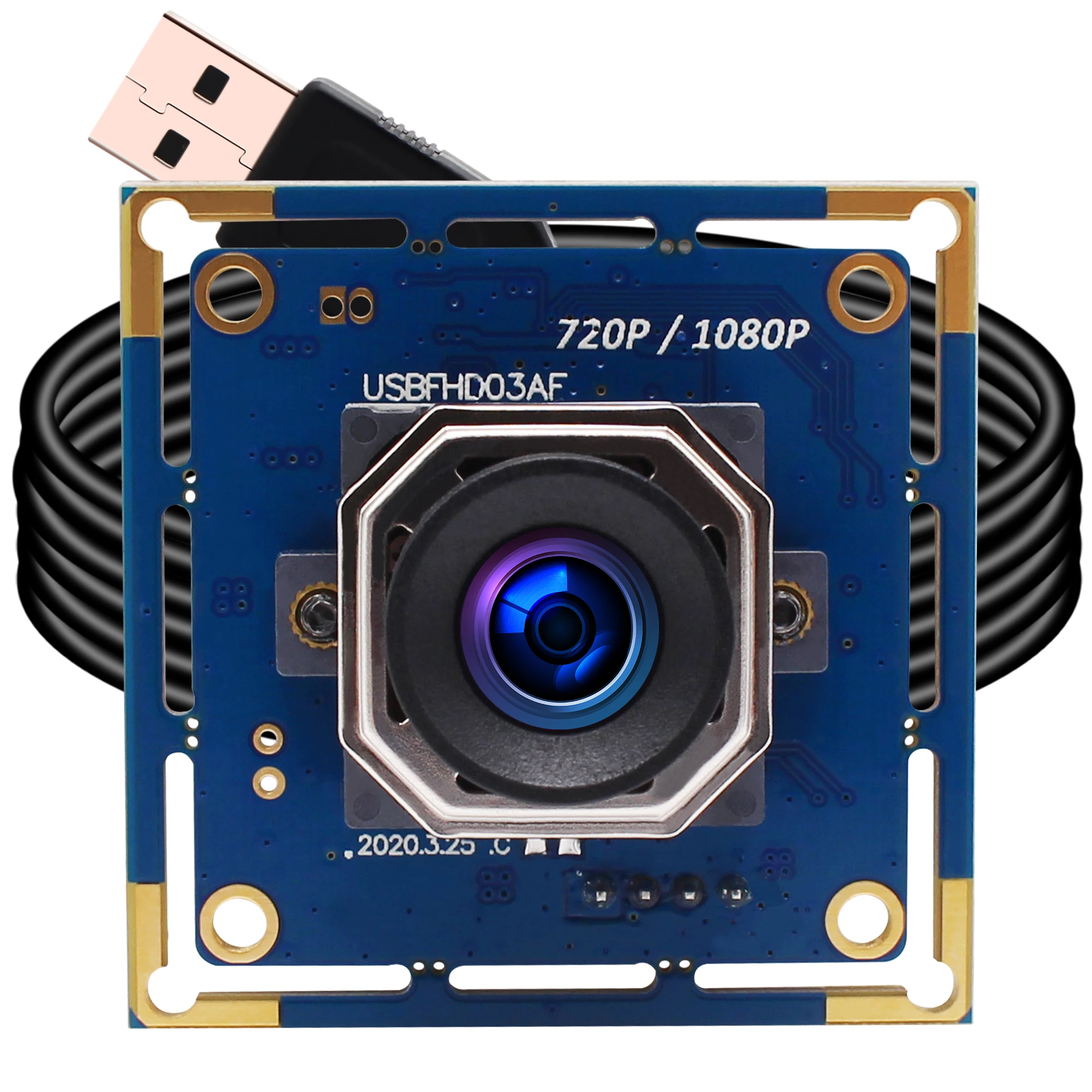 ELP 1080P USBカメラモジュール 100fps 2MP 自動焦点レンズ 工業用