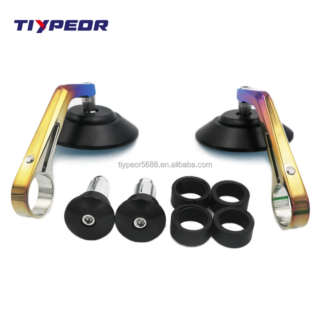 product tiypeor high quality universal micro bar end aluminium mirror cnc motorcycle handlebar end mirror-6