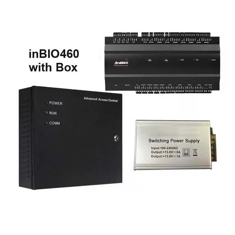 Biometric Fingerprint Access Control 4 Door Access Controller with Power Adapter Box InBIO460