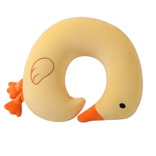 Factory Supply Children Cute Animal Outdoor Removable Cover Travel Aircraft Foam Particle U-shaped Pillow