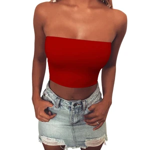Hot Selling Sleeveless Trendy Solid Color Bodycon Sexy Women's Tank Crop Tops