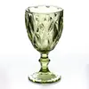 Clear Vintage Dark Green Diamond-Pattern Goblet