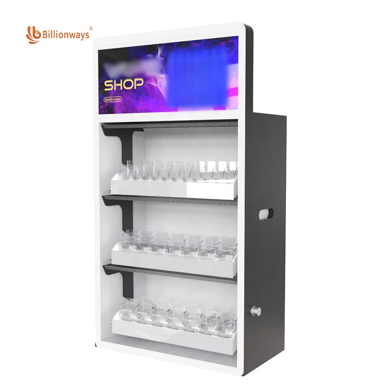 supply electronic cigarette display cabinet Custom 3 Slot Linked Structure Door Cigarette Display Case Abs Plastic Led  Tobacco Cabinet for Tobacco Shop