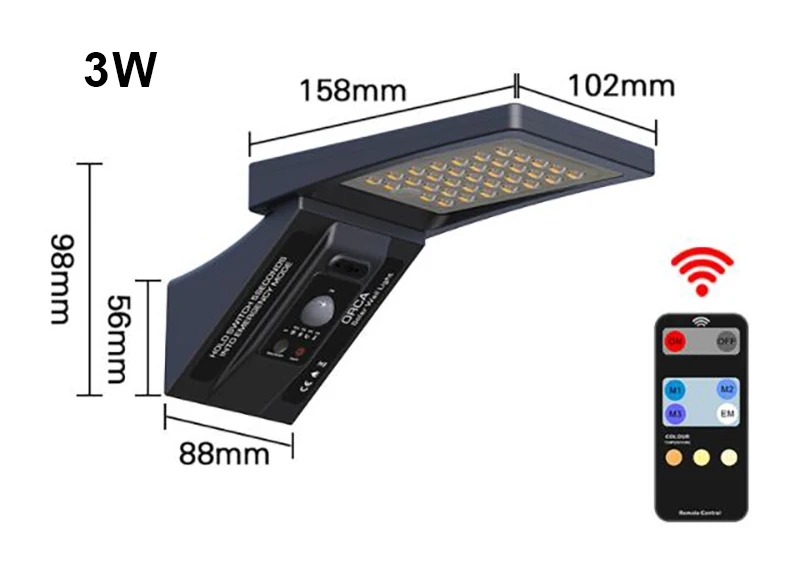 product 3w 5w 8w solar led lamps 3 size available dual color large battery capacity 4 modes solar sensor light outdoor-37