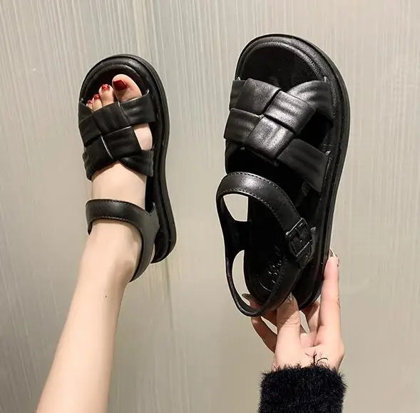 fashion new one word buckle sandals| Alibaba.com