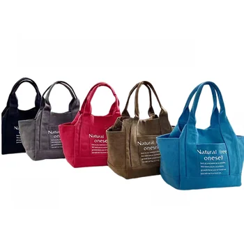 Customized Logo Reusable Large Canvas Handbags Eco Friendly Washable Shopping Cotton Canvas Tote Bag