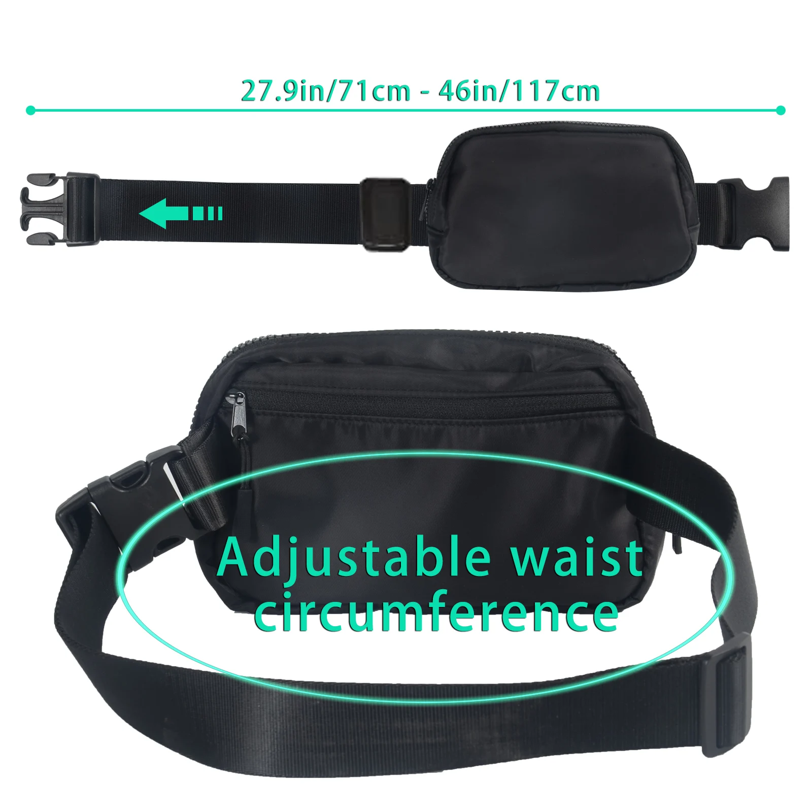 Custom Wholesale High Quality Durable Fanny Pack Nylon Waist Pack Bag