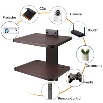 Support Mural Flottant Pour Projecteur - Sans Perçage - Multi-tailles (21 à 33 Cm) - Rangement Câbles