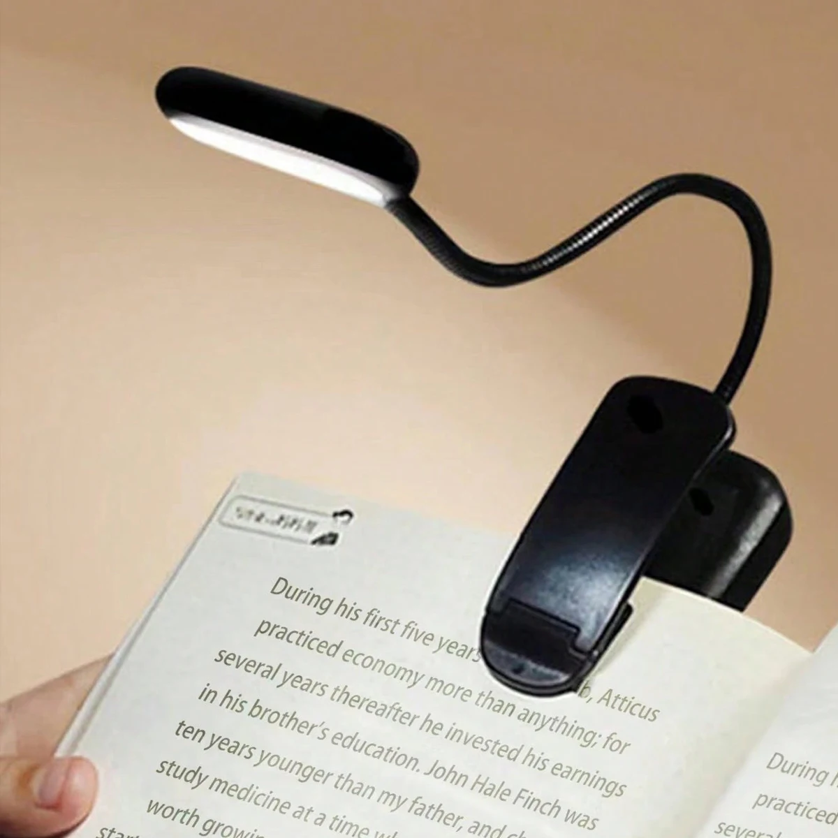 Mini Single-head LED Book Light Folding White Black Reading Button Battery Portable Bedroom Use Desk Clip