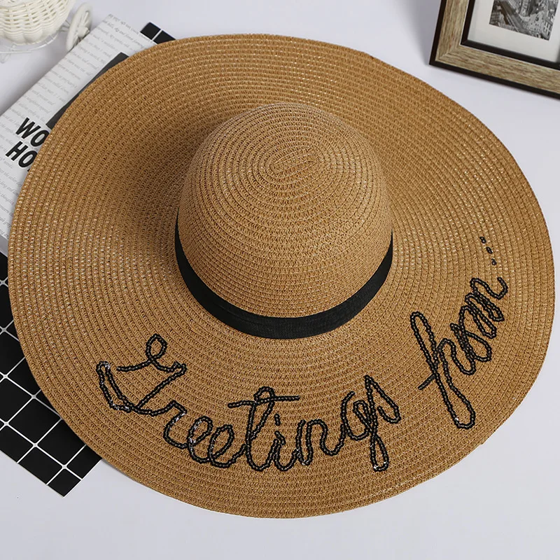 Women's Wide-Brimmed Beach Summer Outdoor Soft Sun Foldable Straw Hat_voghion.com