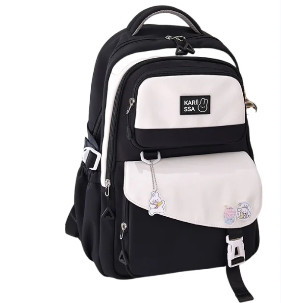 2025 Unisex High Capacity Lightweight Waterproof Student Backpack School Bag With Polyester Lining Simple Leisure Design