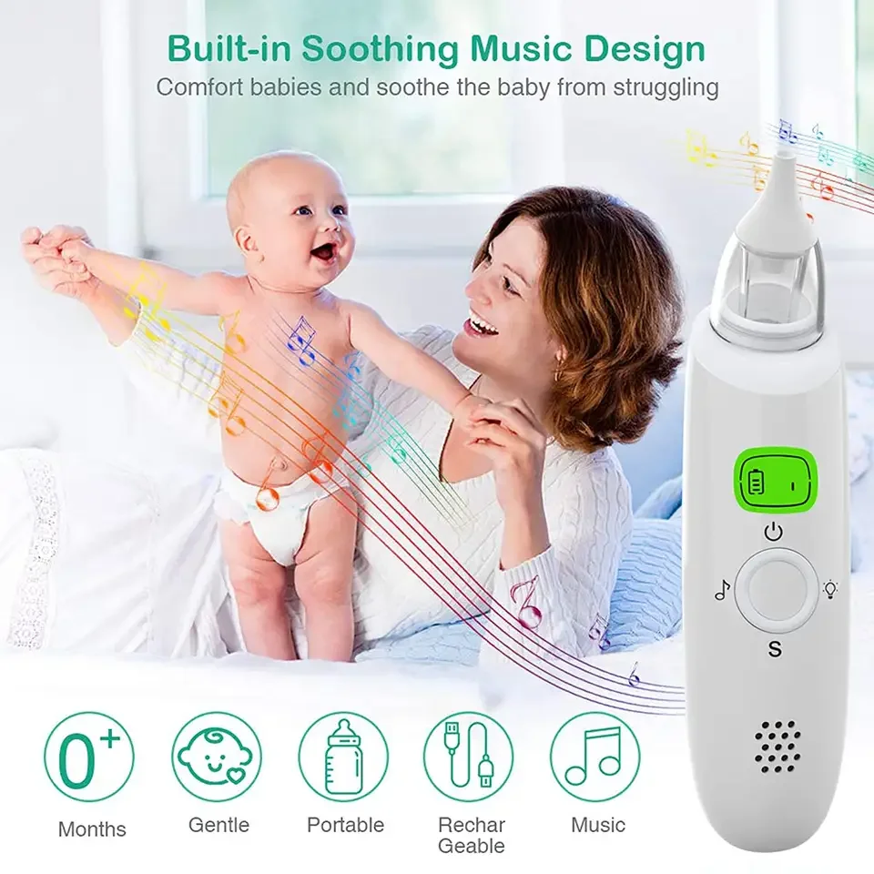 Электрический силиконовый носоусадочный аспиратор PAKISS с музыкальным очистителем для носа