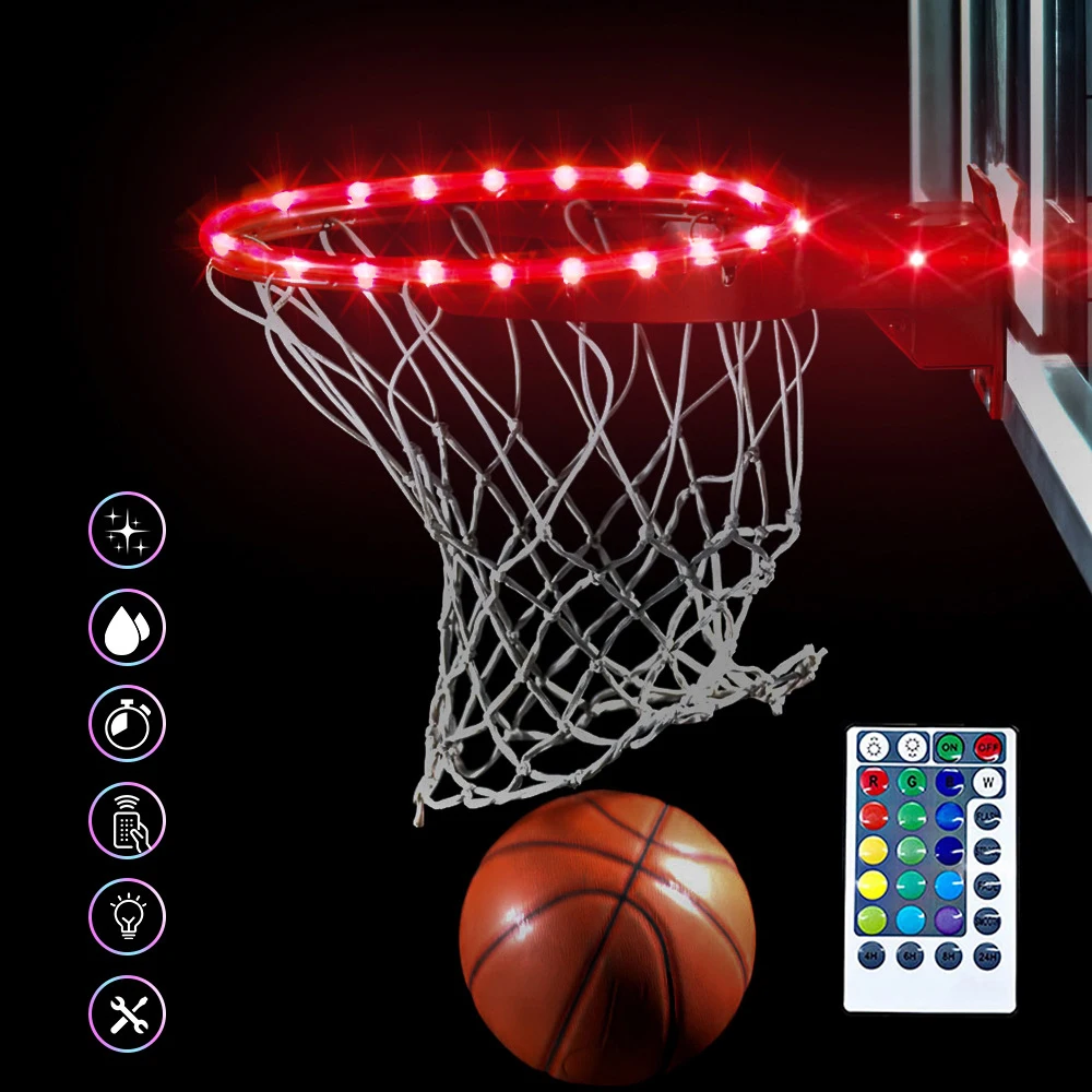 Basketball Hoop Control Basketball Rim Led Light 16 Colors Waterproof ...