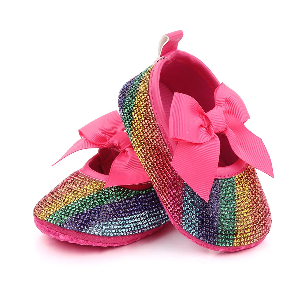 Beautiful Rhinestone Baby Girl Princess Shoes Newborn Soft Sole Toddler Shoes manufacture