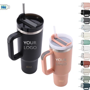 Sublimation Stainless Steel 40 oz Tumbler Cup With Handle And Straw Adventure Quencher Travel Cup 40oz With Handle