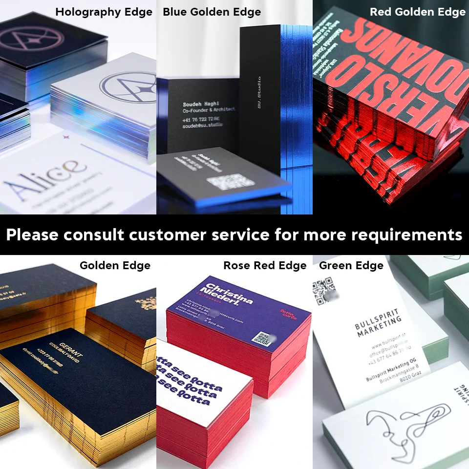 Factory Custom LOGO Design Business Card With Gilt Edge Die Cut Art Paper Printing 3D Embossed Cardboard Visiting Card