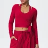 bright red long sleeves