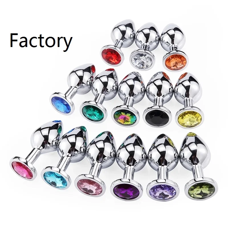 Multi Colors Jewelry Anal Butt Plug Dildo Women Sex Toys Expand Metal Anal Plug Ass Toy For