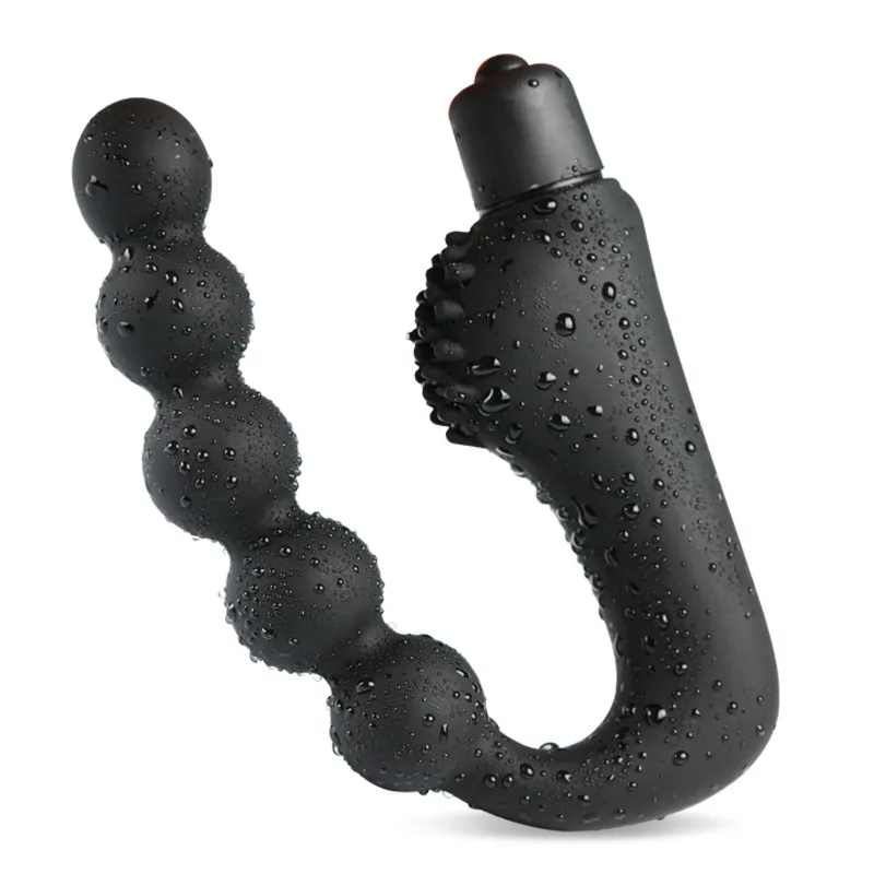 Silicone 10 Vitesses Plug Anal Masseur De Prostate Vibrateur Butt Plugs 5 Perles Sex Toys pour Femme Hommes