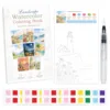 Watercolor coloring book-natural landscapes