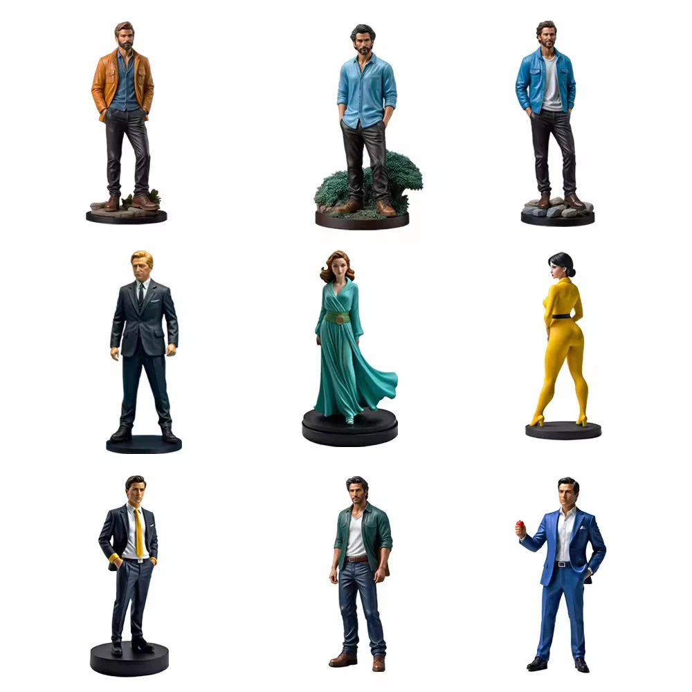 Custom Realistic Modern Statutte Resin 3D Man Figurine Miniature People Figurine Polyresin People Action Figurine for Kids Craft