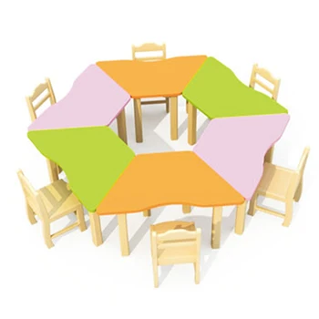 Ready To Ship Product Happy Set Wooden And Chair Study Hard For Kids Children Wood Table