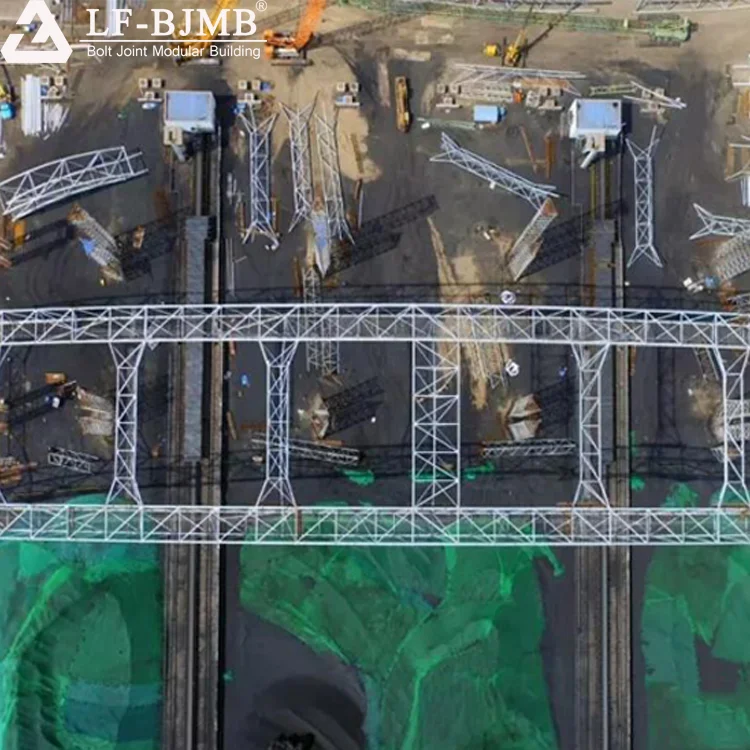 LF Arch Steel  Roof Structure Dry Shell Bunker Building Space Frame Truss Coal Storage Shed Manufacturer for Power Plant