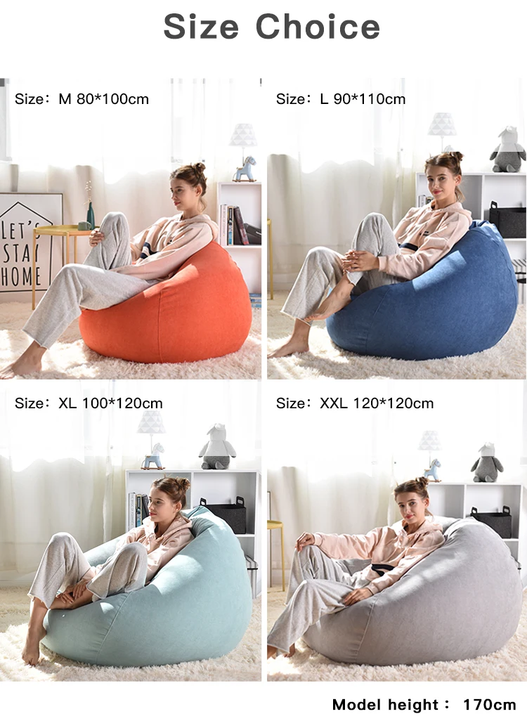Yj Dorm Floor Sofa Pear Big Bean Bag Cover Bedroom Corner Couch Living